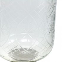 Lucerna Skleněný svícen Antique Look Silver Ø11,5cm H42,5cm