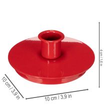 položky Kompaktní červené kovové svícny na kuželové svíčky o průměru 10 cm, 2 kusy