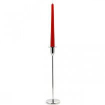 položky Svícen stříbrný kovový dekorační svícen na tyčové svíčky V31cm