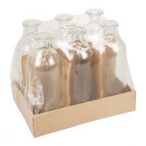 položky Svícen ozdobné lahvičky mini vázičky sklo čiré H19,5cm 6 ks