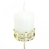 položky Korunka na čajovou svíčku, vánoční dekorace na svíčku, svícen na adventní věnec zlatý Ø5,5cm 4ks