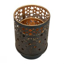 položky Kovový svícen černý/zlaté hvězdičky H13,5cm/19cm sada 2 ks