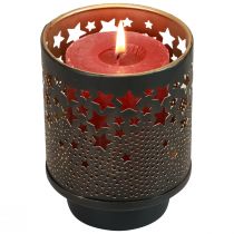 položky Kovový svícen černý/zlaté hvězdičky H13,5cm/19cm sada 2 ks