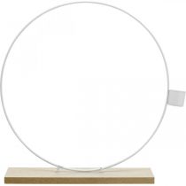 položky Ozdobný prsten se stojánkem bílý svícen kovová stolní dekorace Ø23cm