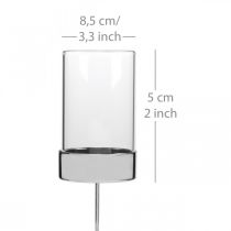 položky Svícen na zátku kov/sklo Ø5cm H14cm 4 ks