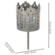 položky Svícen a svícen na čajové svíčky s hrotem, design domečku, 6 cm, 2 kusy