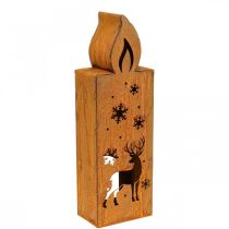 Svíčka na čajovou svíčku Vánoční patina jelení svíčka 35x11cm
