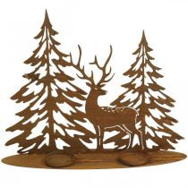 položky Svícenová dekorace na okno jelen v lese dekorace rez 38x30cm