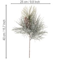 položky Umělá borovicová větev se šiškami, zimní, 40 cm