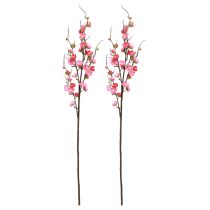 položky Cherry Blossom Branch Dekorace Umělá větev tmavě růžová 96cm 2ks