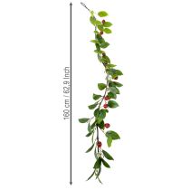 položky Umělá girlanda s třešněmi. Ideální pro přírodní dekoraci místnosti. Květinový vzhled. 160 cm.