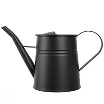 položky Stylová malá dekorativní konvička na zalévání, černý kov, 30x13x17cm, 1,7l, květináč, dekorace do bytu/balkonu