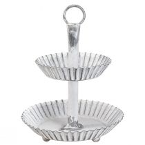 položky Stojan na dort Shabby Chic kovový bílý 2 patra Ø16,5cm
