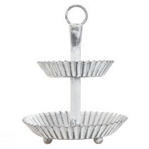 položky Servírovací stojan Shabby Chic Metal White se 2 úrovněmi, 16,5 cm