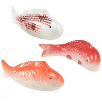 položky Koi ozdobná ryba keramická červená bílá plovoucí 15cm 3ks