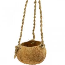 Závěsná kokosová miska, přírodní miska na rostliny, závěsný koš Ø8cm L55cm