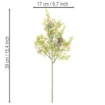 položky Umělá větvička jehličnanu se šiškami jako umělá dekorace na stůl, 39 cm, 4 kusy