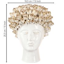 položky Hlavová váza Keramická váza s růžemi Bílá Hnědá Ø19cm V2,5cm