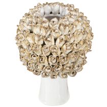 položky Hlavová váza Keramická váza s růžemi Bílá Hnědá Ø19cm V2,5cm