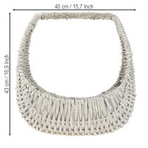 položky Koš s rukojetí, proutěný koš, praná šedá, V43/34/27cm, sada 3 ks