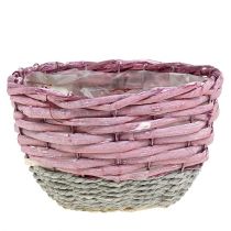 Košík kulatý sada 3 ks Ø14cm - 24cm růžový, přírodní