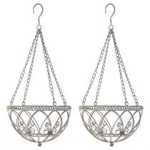 položky Závěsný košík kovový květinový košík starožitného vzhledu Ø25cm V56cm