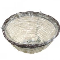 položky Závěsný košík, miska na rostliny k zavěšení bílá, hnědá, shabby chic Ø31,5cm