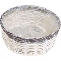 položky Dekorativní kulatý koš, bílý a hnědý, Ø29cm, pletený květináč, dárek, svatební dekorace