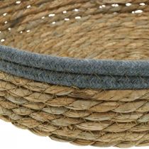 položky Sada kulatých košíků, přírodní, tkané misky na rostliny a dekorativní tác, 3dílná sada Ø33/30/25cm V8/7cm