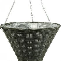 Košík světlá kuželová taška šedá Ø35cm H37cm