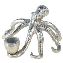 položky Námořní dekorativní svícen chobotnice kovová stříbrná Ø14cm V9cm
