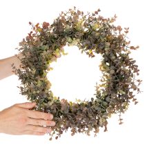 položky Věnec z umělého eukalyptu, podzimní dekorace, kulatý, 45 cm