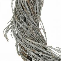 Borovicový věnec přírodní věnec borovicové větve bílý ozdobný věnec Ø30cm