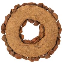 položky Věnec ze sušeného lotosu, dekorativní věnec na dveře, 35 cm