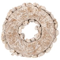 položky Věnec s lotosovým květem, přírodní dekorace, sušené květiny, 35 cm
