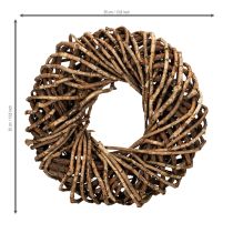 položky Věnec z přírodních větviček, kulatý ratanový věnec k tvoření, 35 cm