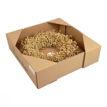 položky Boho dekorativní věnec, dekorativní věnec z lnu, přírodní věnec, suchý, Ø28cm