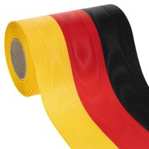 položky Věncové stuhy Moiré 150 mm černo-červeno-zlaté s francouzským moiré efektem, role 25 m pro dekoraci a pohřební obřady