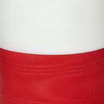 položky Moaré bíločervené věncové stuhy 100 mm