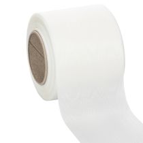 položky Bílá věncová stuha, vysoká kvalita, 75 mm x 25 m - dekorativní stuha pro květinářství a pohřební služby, ideální pro potisk.