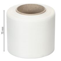 položky Bílá věncová stuha, vysoká kvalita, 75 mm x 25 m - dekorativní stuha pro květinářství a pohřební služby, ideální pro potisk.