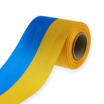 položky Věnečková stuha Moiré modro-žlutá 100 mm