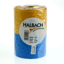 položky Věncové stuhy Moiré 150 mm v modré a žluté barvě - prémiová smuteční a ozdobná stuha, pro oslavy, mašle