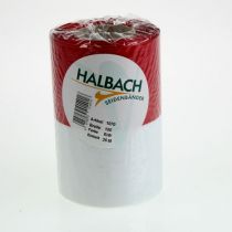 položky Věnečná stuha Moaré, smuteční stuha bílo-červená, ozdobná stuha 150 mm, pamětní stuha smuteční květina, acetátový taft 25 m