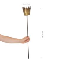položky Dekorativní korunka na špejli, vintage dekorace na květináče, 73 cm