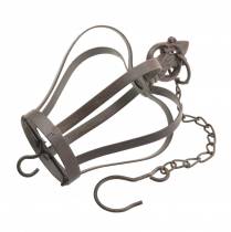 položky Kovová korunka k zavěšení s háčkem rezavě hnědá Ø11cm H17cm