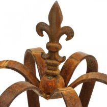 položky Vintage ozdobná korunka patina kovová dekorace Ø20cm V28cm