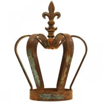 položky Vintage ozdobná korunka patina kovová dekorace Ø20cm V28cm
