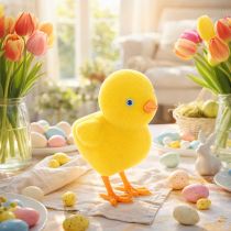 položky Velikonoční dekorace kuřátka, dekorace na stůl, opakovaně použitelná dekorace do obývacího pokoje, 16 cm, 2 kusy