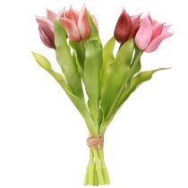 položky Umělé květiny Korunní tulipány Purple Pink 7 ks v svazku 34cm